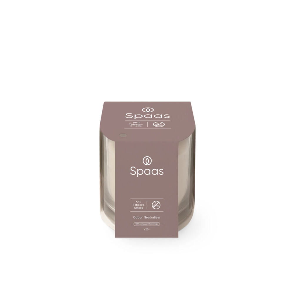 SPAAS Geurkaars in Transparant Glas Anti-Tabak Ivoor