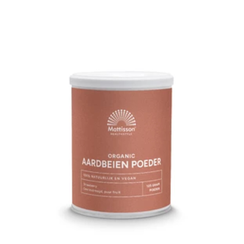 Mattisson Biologische Aardbeien Poeder Gevriesdroogd 125 Gr