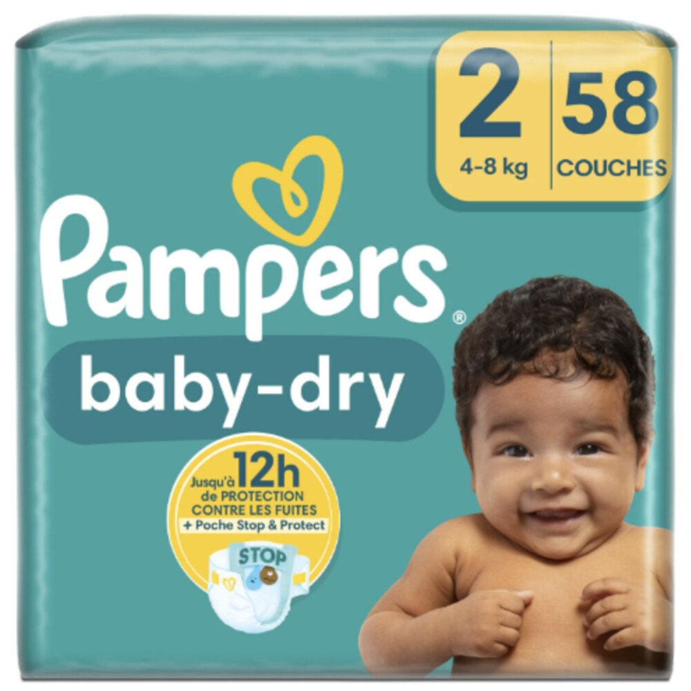Pampers Baby Dry Luiers Maat 2 (4-8 kg) 58 stuks