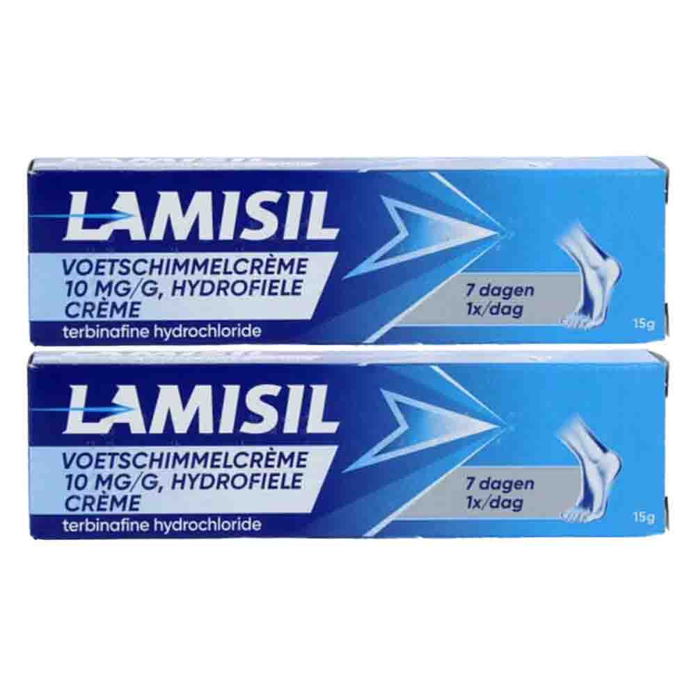 2x Lamisil Voetschimmelcrème Terbinafinehydrochloride 10 mg/g 15 gr