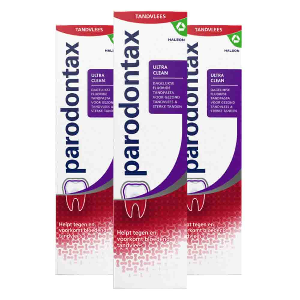 3x Parodontax Tandpasta bij Bloedend Tandvlees Ultra Clean 75 ml