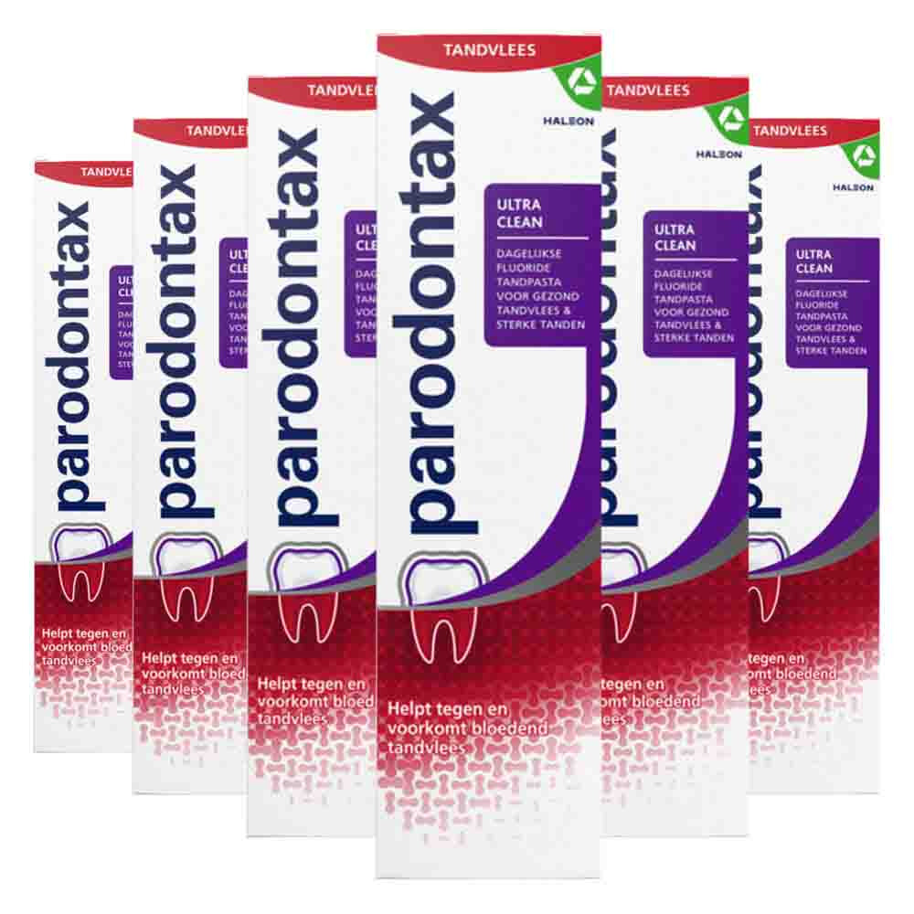 6x Parodontax Tandpasta bij Bloedend Tandvlees Ultra Clean 75 ml