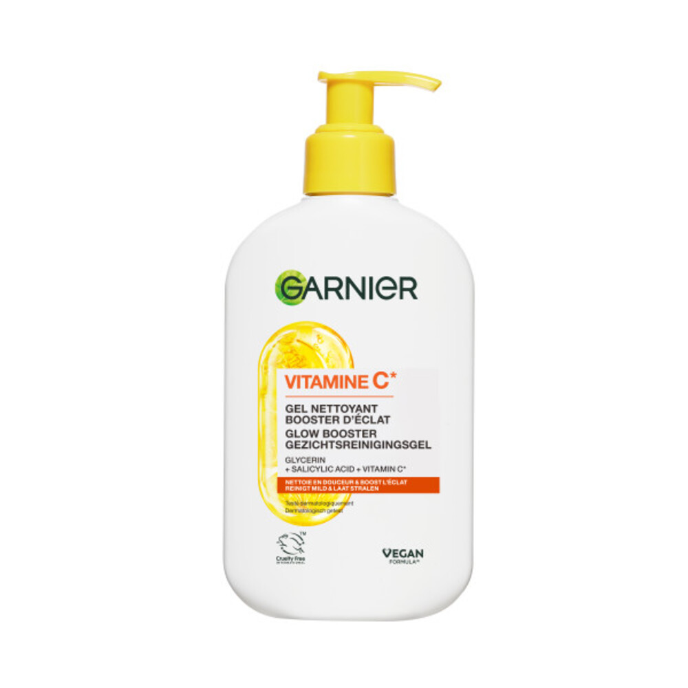 1+1 gratis: Garnier SkinActive Vitamine C Glow Booster Gezichtsreiningsgel 250 ml