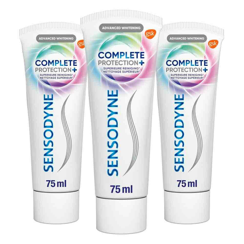 3x Sensodyne Tandpasta Complete Protection+ Advanced Whitening 75 ml