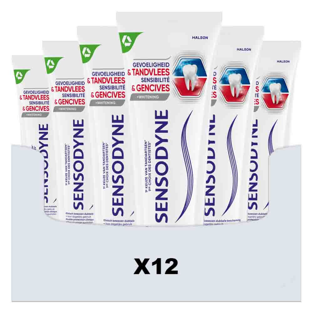 12x Sensodyne Tandpasta Gevoeligheid&Tandvlees Whitening 75 ml