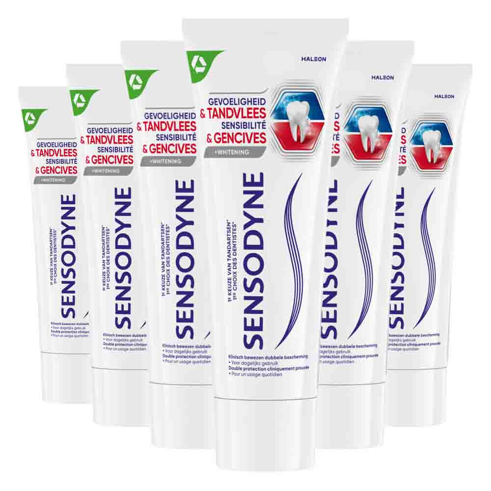 6x Sensodyne Tandpasta Gevoeligheid&Tandvlees Whitening 75 ml