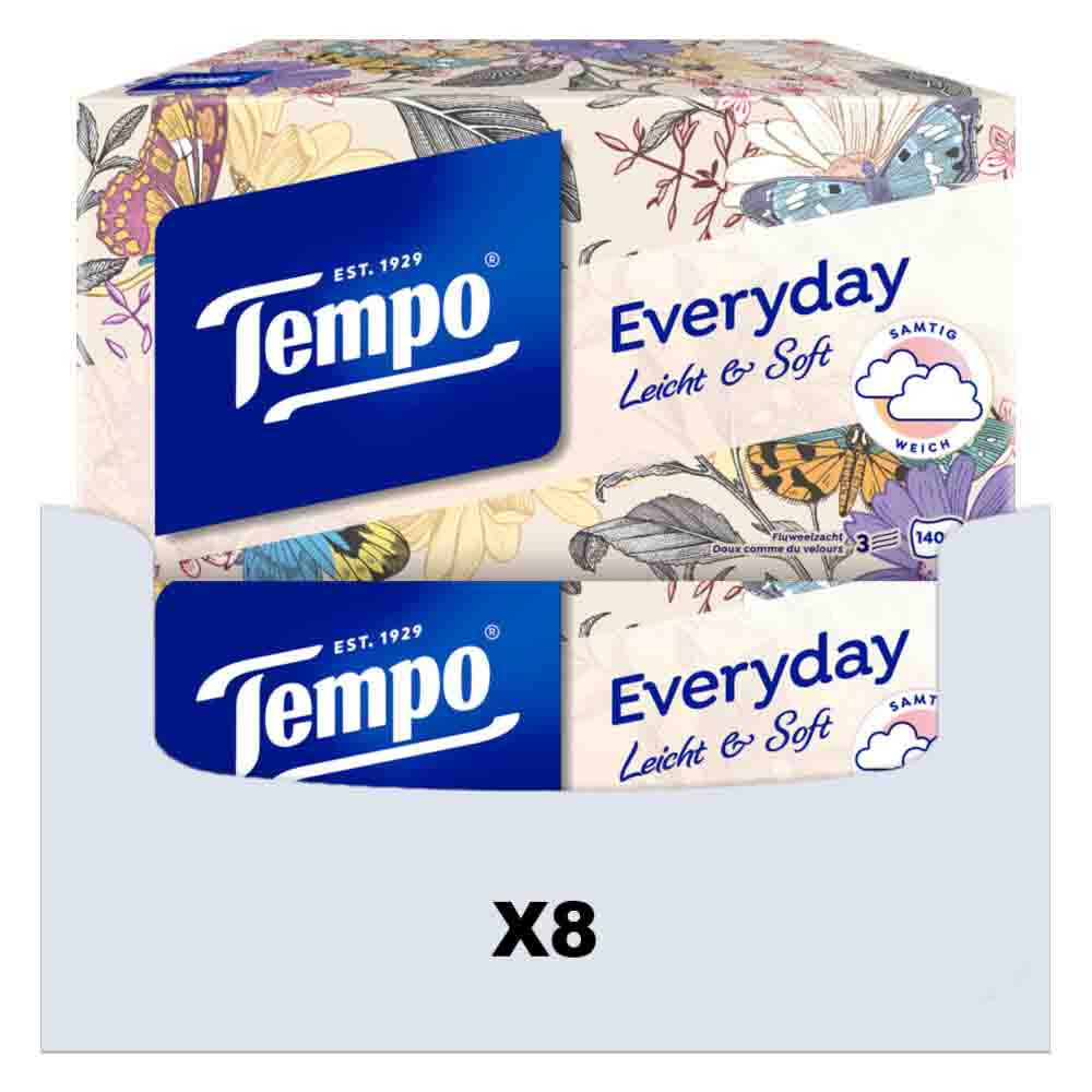8x Tempo XXL Light Box 4-laags Tissues 140 stuks