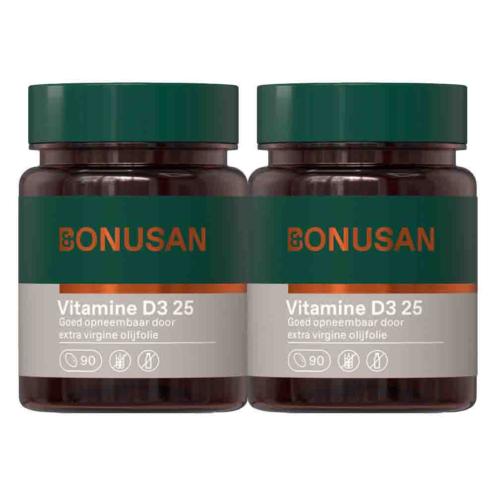 Gratis Verzending: 2x Bonusan Vitamine D3 25 mcg/1000 IE 90 softgels