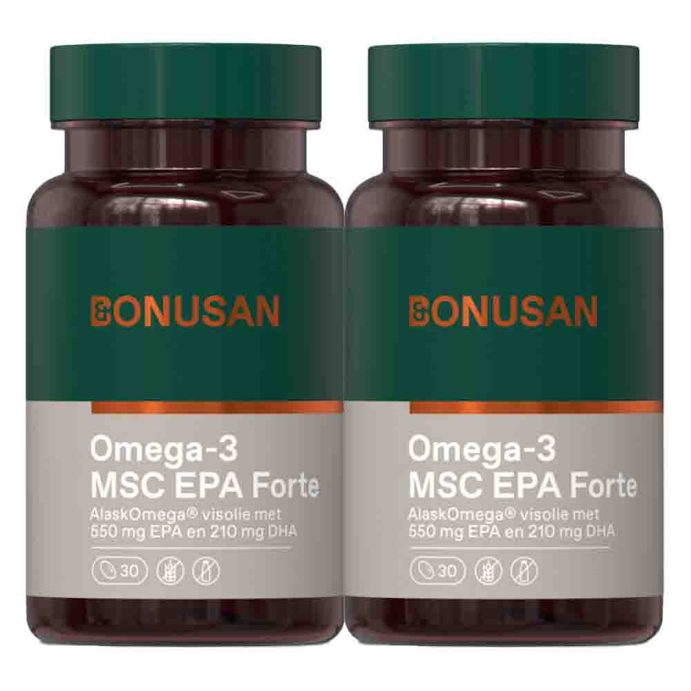 Gratis Verzending: 2x Bonusan Omega 3 MSC EPA Forte 30 softgels