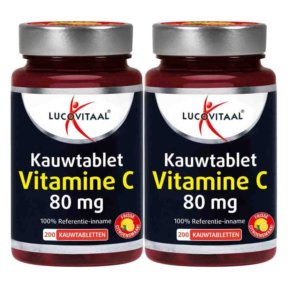 Lucovitaal 2x Vitamine C 80mcg Kauwtablet Citroen 200 tabletten - 400 stuks
