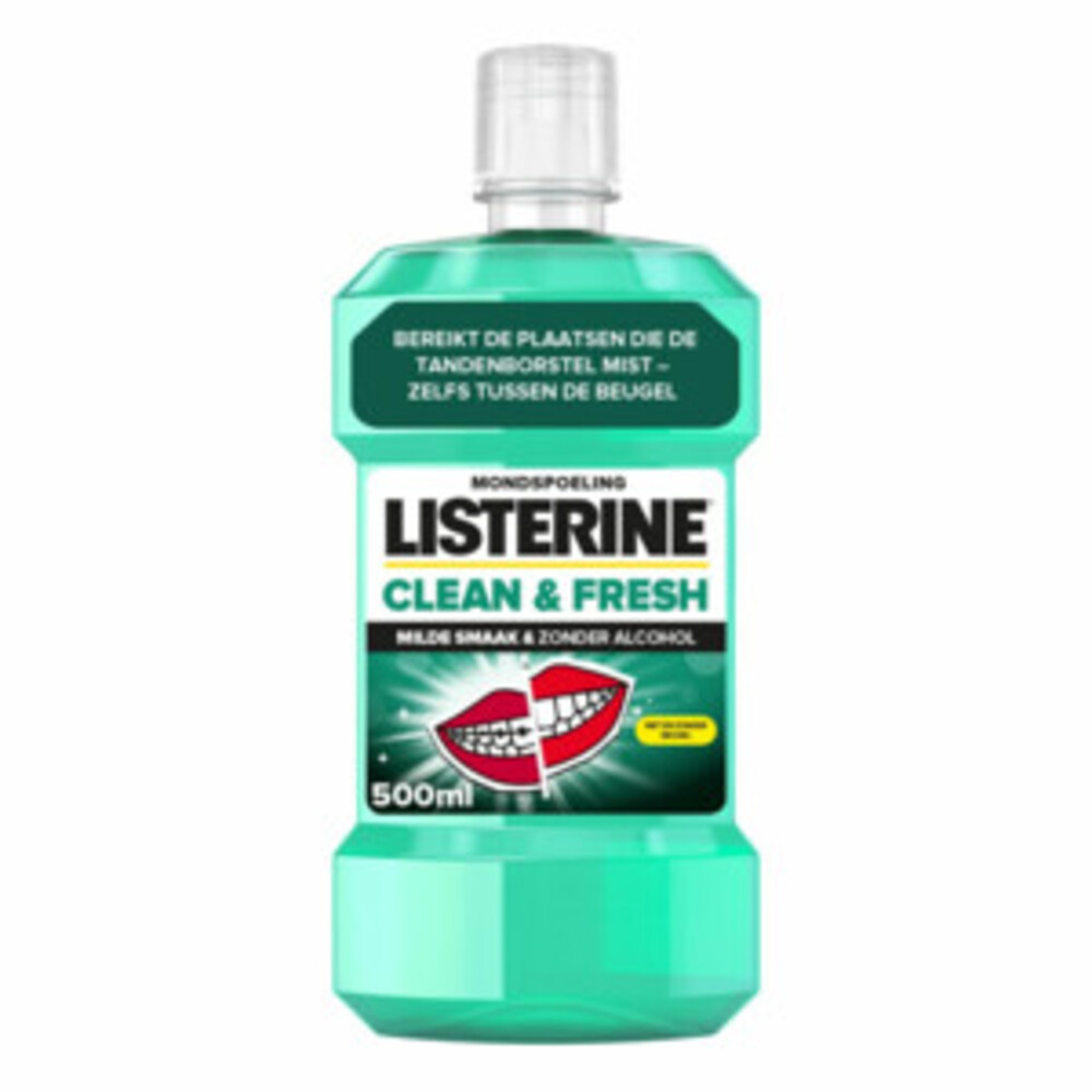 6x Listerine Mondwater Clean&Fresh zonder Alcohol 500 ml