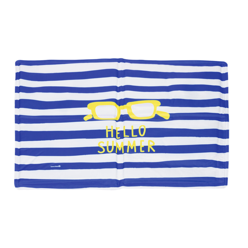 Beeztees Hondenkoelmat Hello Summer Blauw/Wit 100 x 60 x 2 cm