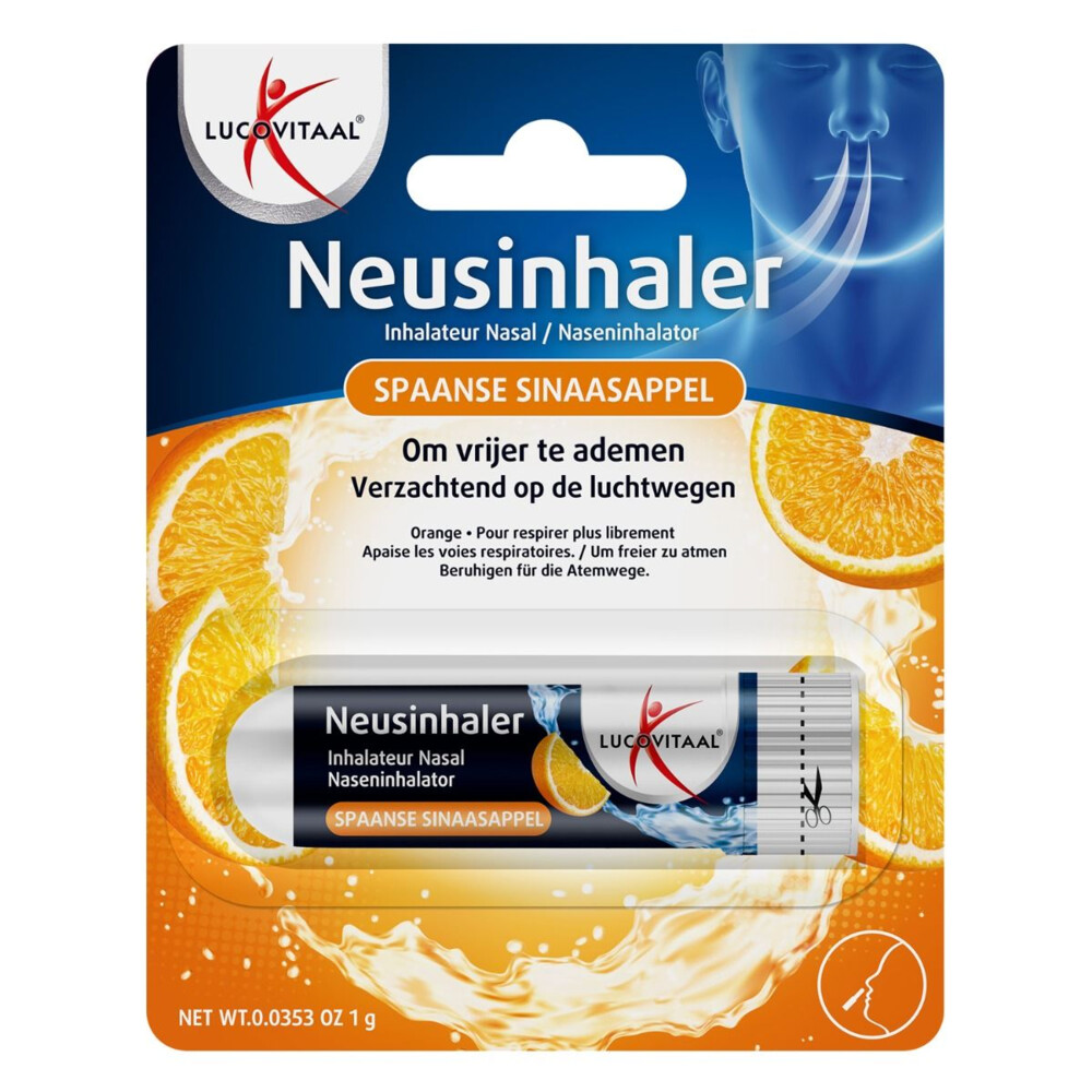 2x Lucovitaal Neusinhaler Vrijer Ademen Spaanse Sinaasappel 1 gr