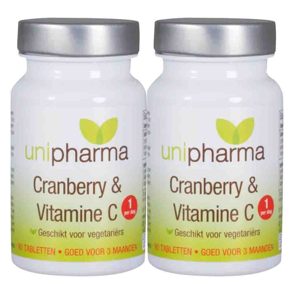 2x Unipharma Cranberry&Vitamine C 90 tabletten