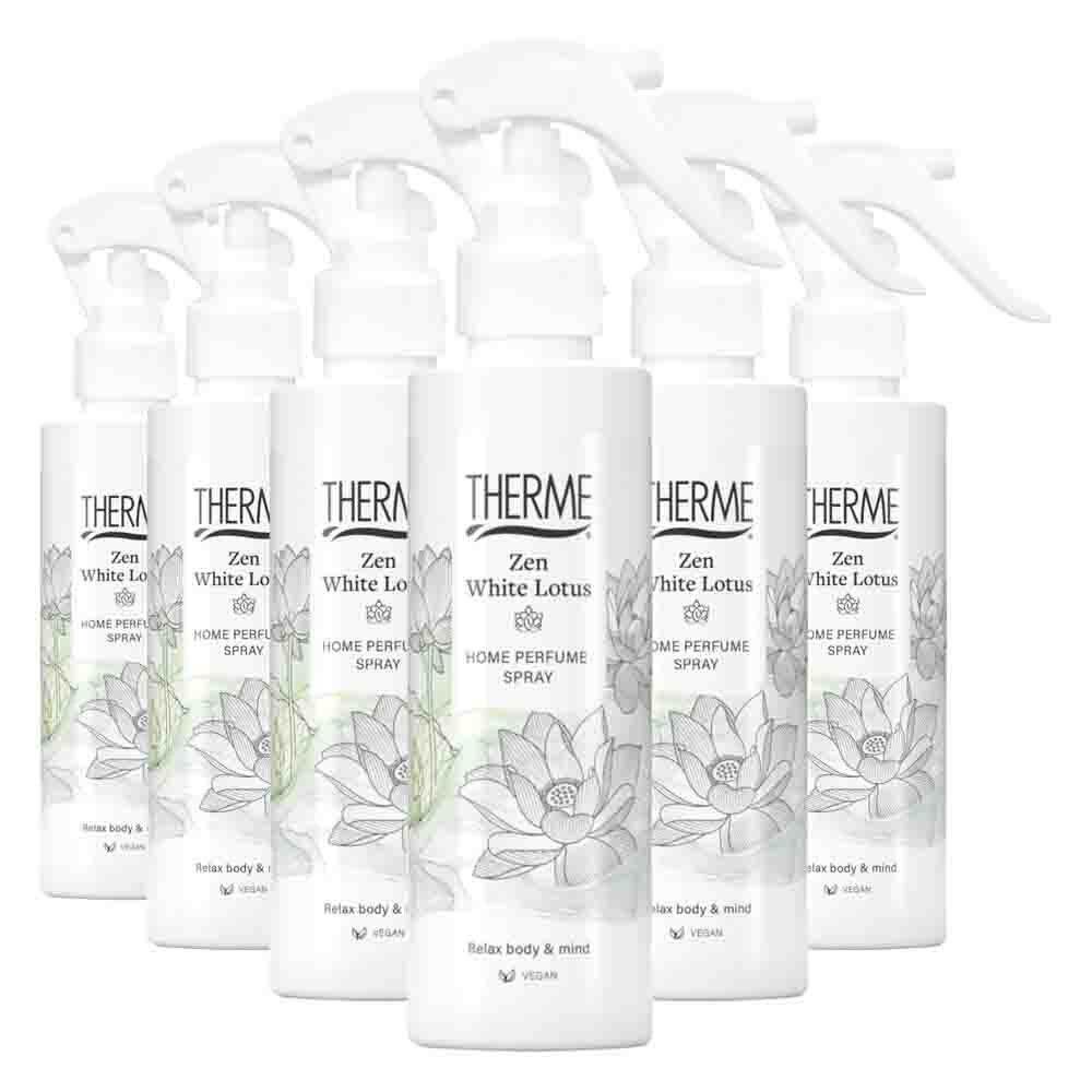 6x Therme Zen White Lotus Home Perfume Spray 150 ml