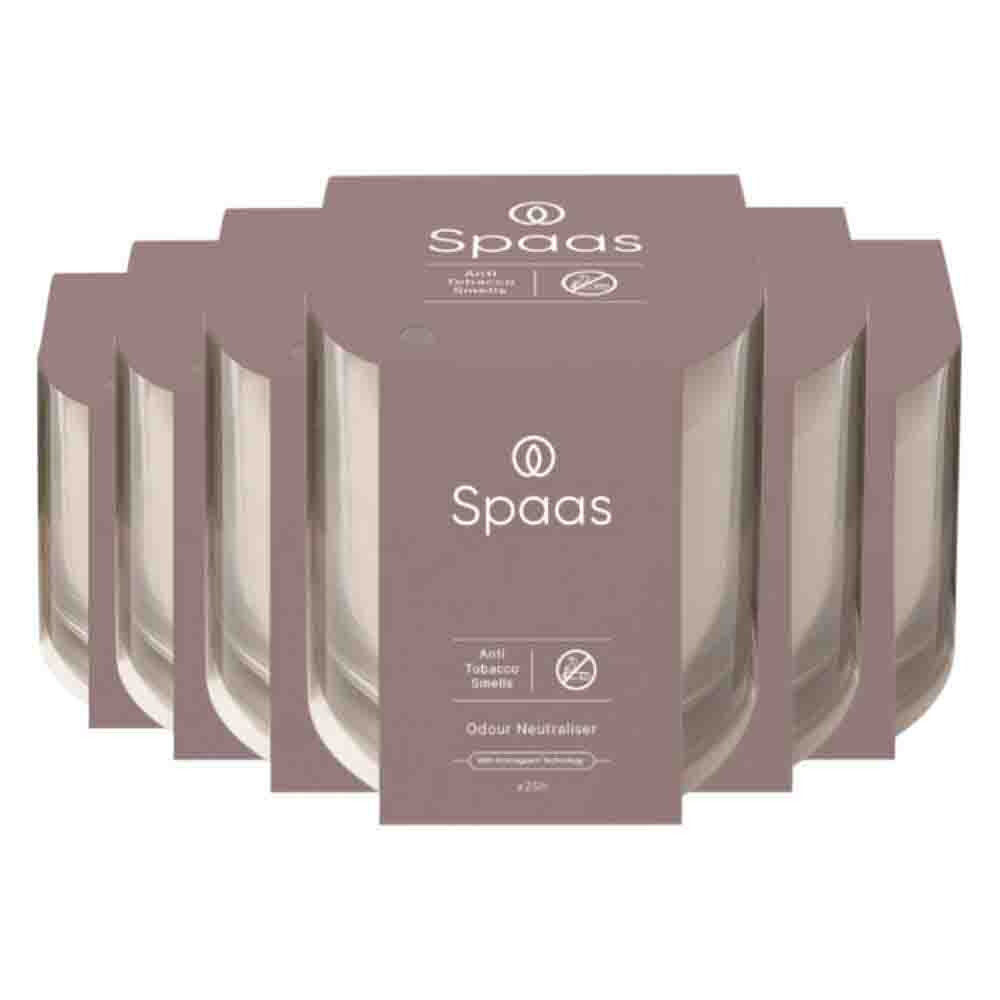 6x SPAAS Geurkaars in Transparant Glas Anti-Tabak Ivoor