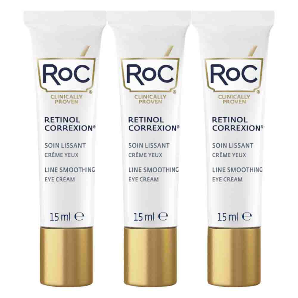 3x RoC Retinol Correxion Line Smoothing Oogcrème 15 ml