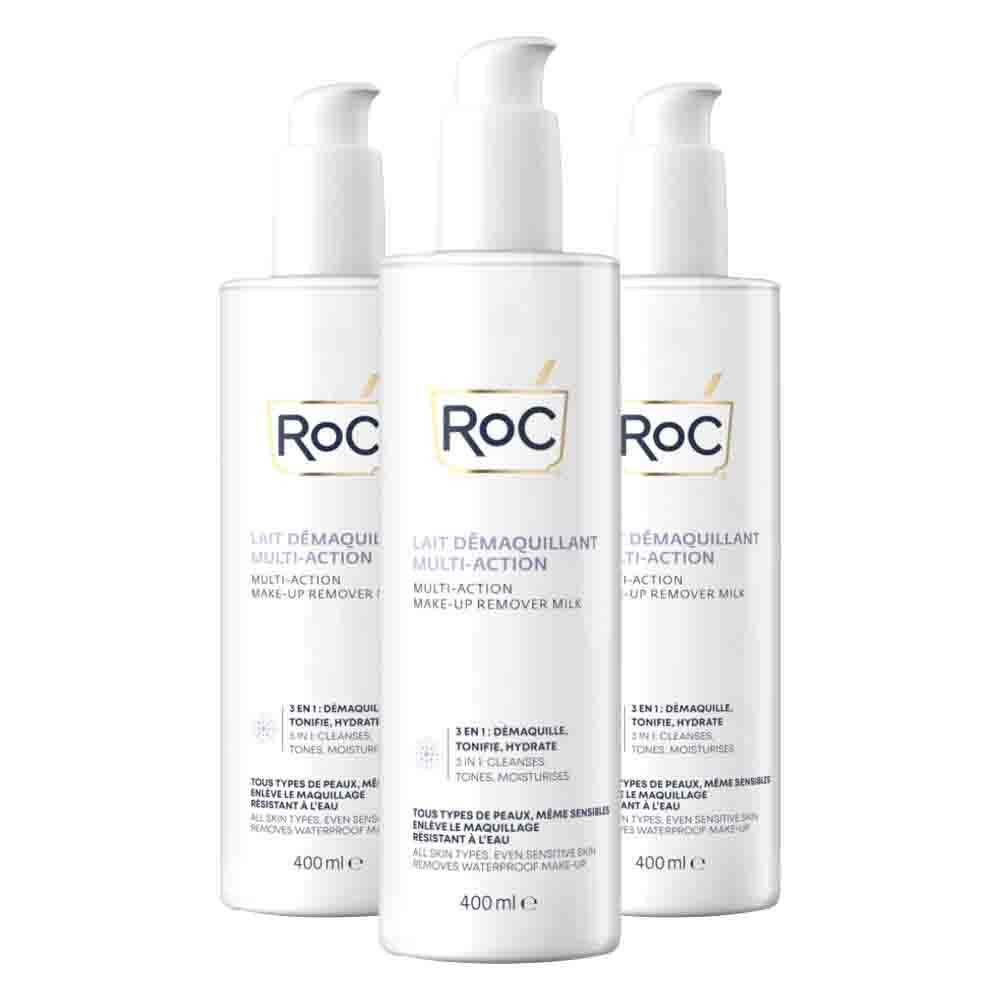 3x RoC Multi Action Make-Up Remover Melk 400 ml