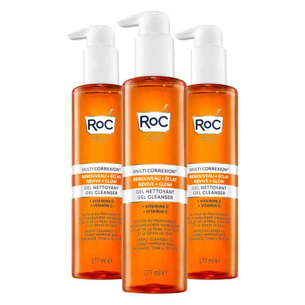 3x RoC Multi Correxion Revive + Glow Gel Cream Cleanser 177 ml