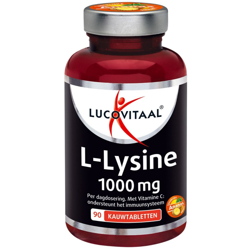 2+2 gratis: Lucovitaal L-Lysine 1000 mg 90 kauwtabletten