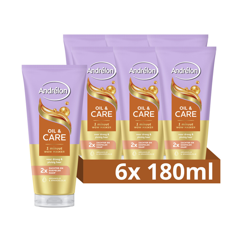 6x Andrélon Wow Masker Oil&Care 180 Ml