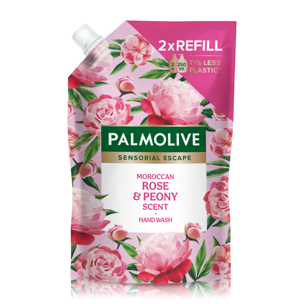 Palmolive Handzeep Navulling Doypack Sensorial Escape Moroccan Rose Peony 500 ml