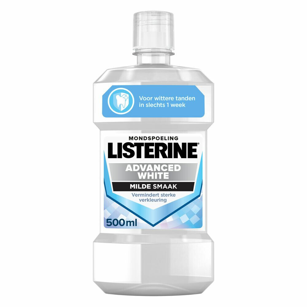 6x Listerine Mondwater Advanced White Mild 500 ml