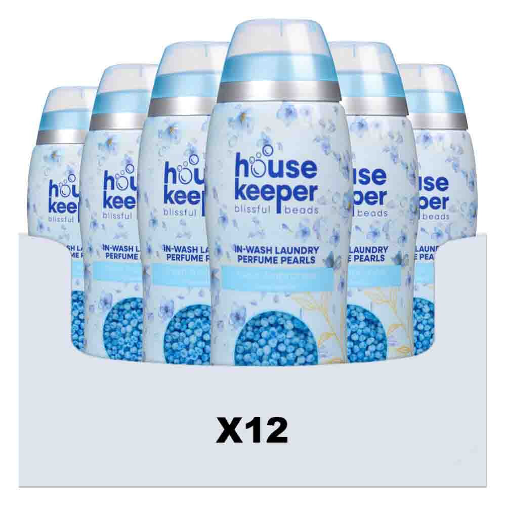 12x Housekeeper Geurparels Blauw 28 Wasbeurten 480 gram