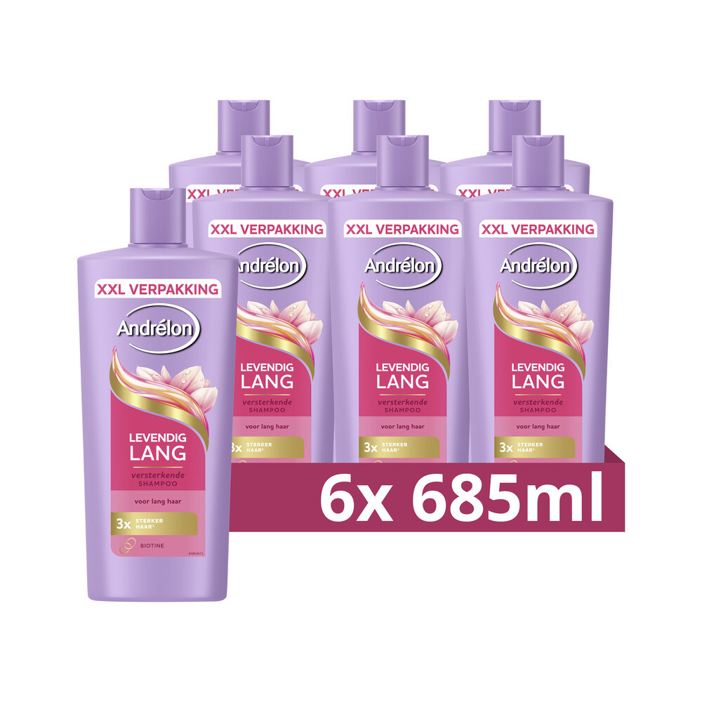 6x Andrélon Shampoo Levendig Lang 685 ml