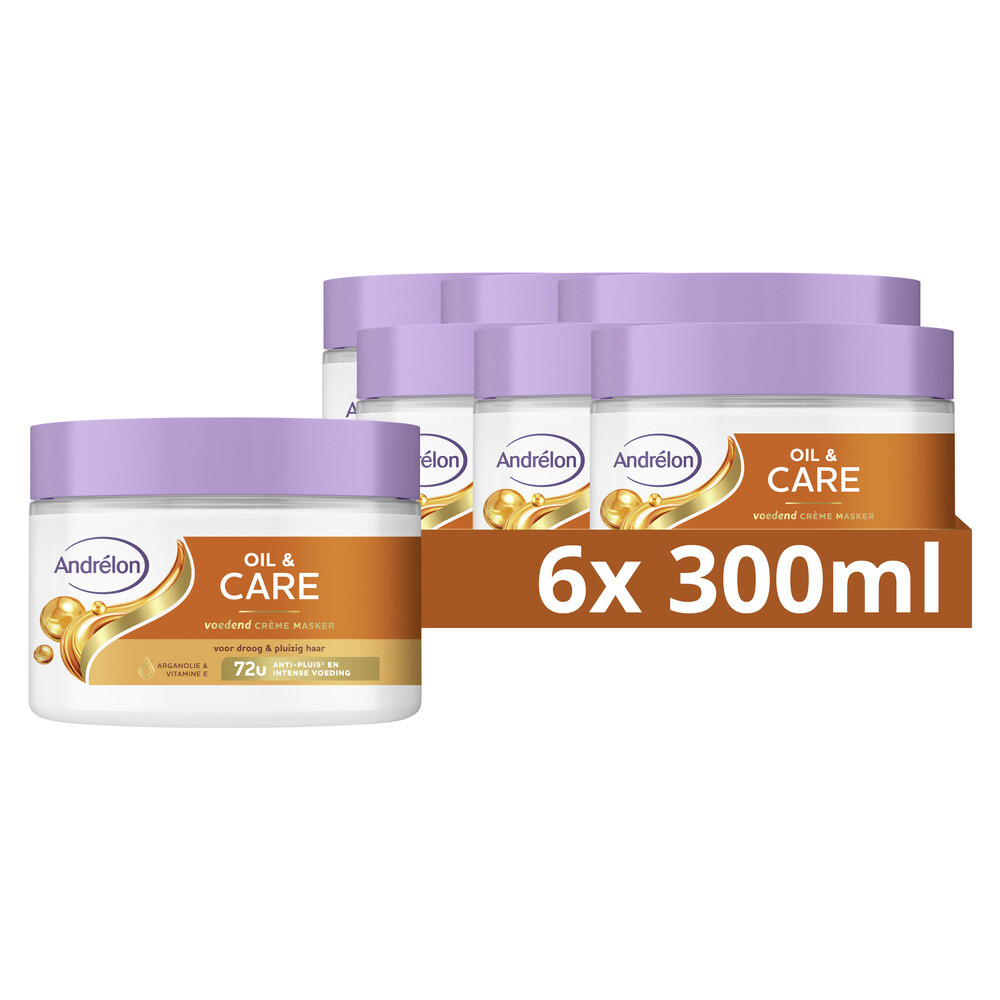 6x Andrélon Crème Haarmasker Oil&Care 300 Ml