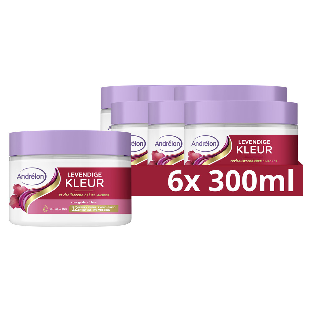 6x Andrélon Crème Haarmasker Levendige Kleur 300 Ml