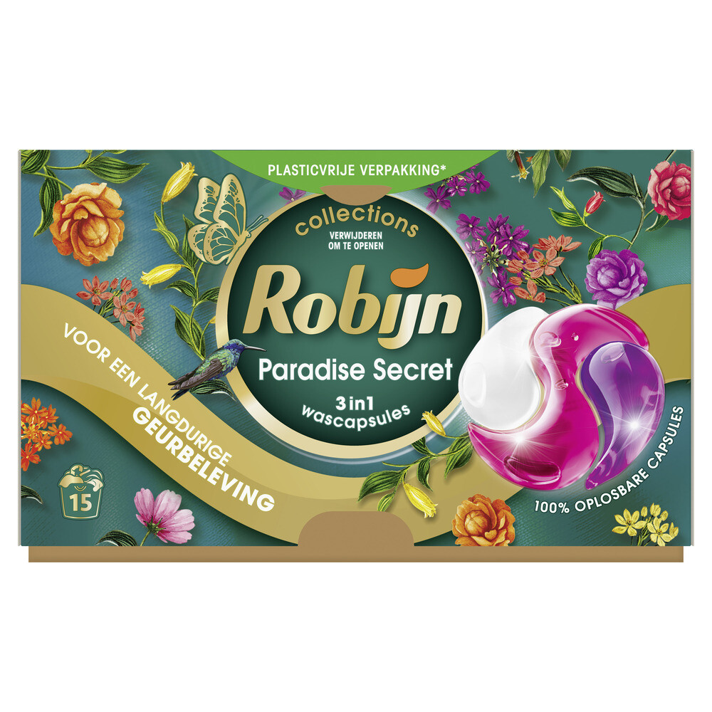 Robijn 3-in-1 Wascapsules Paradise Secret 15 stuks