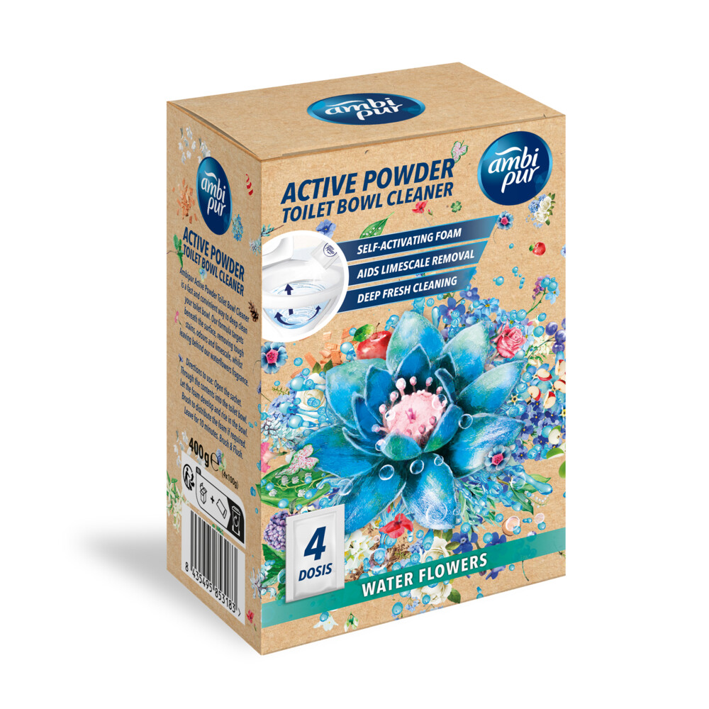 Ambi Pur Active Clean Wc Poeder Water Flowers 4 x 100 gr