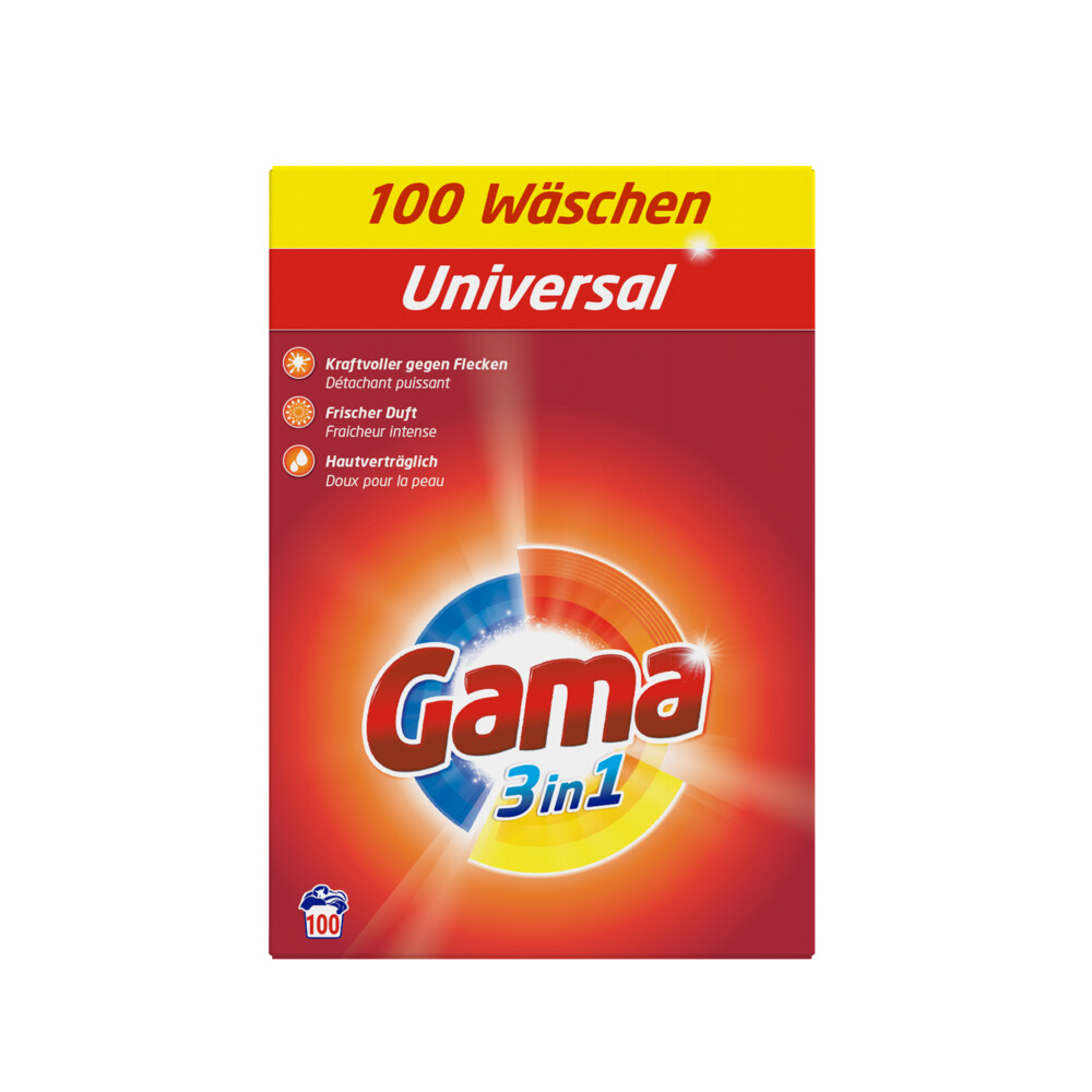 1+1 gratis: Gama Poeder Wasmiddel Universal 100 Wasbeurten 6 kg