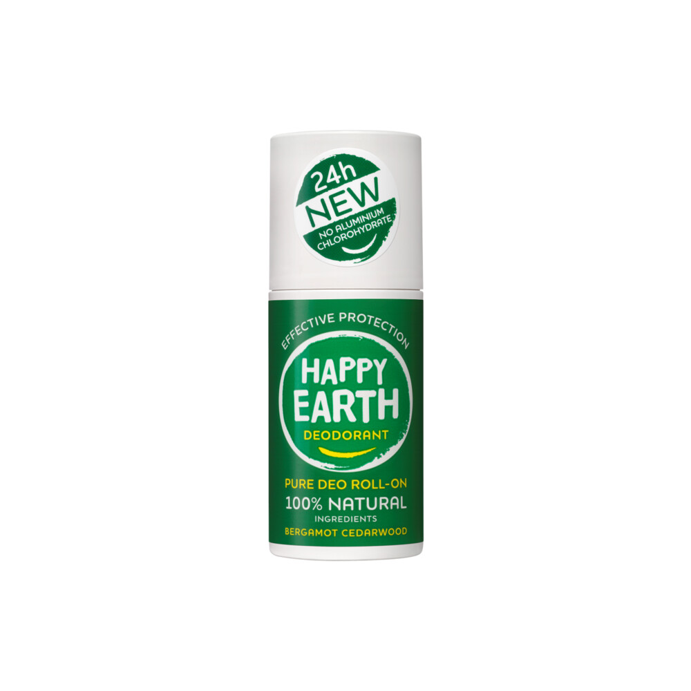 Happy Earth 100% Natuurlijke Deodorant Roller Bergamot Cedarwood 75 ml