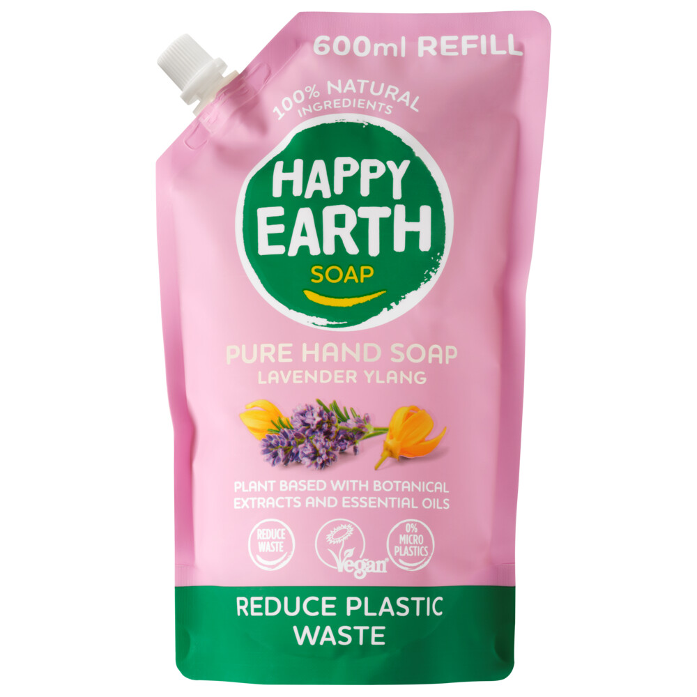 Happy Earth 100% Natuurlijke Handzeep Navulling Lavender 600 ml