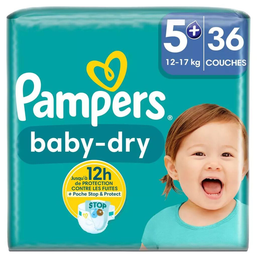 Pampers 2x  Baby Dry Luiers Maat 5 (12-17 kg) 36 stuks