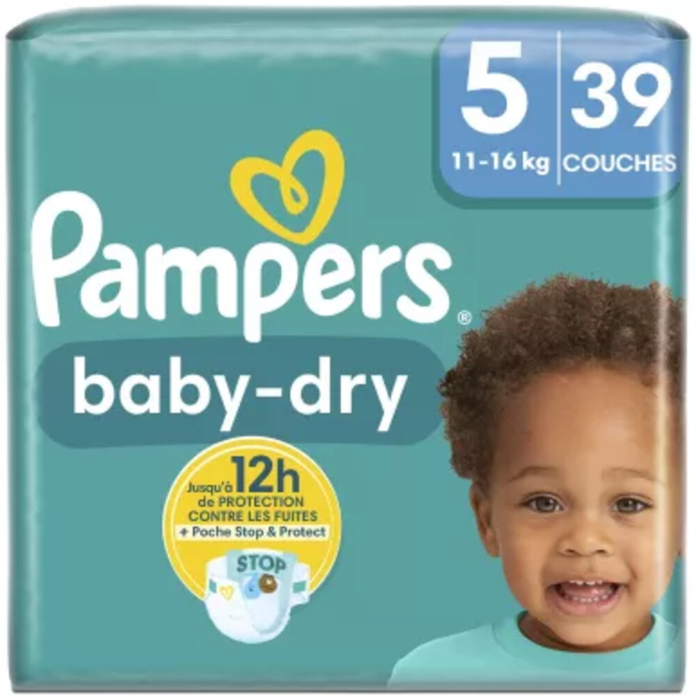 Pampers Baby Dry Luiers Maat 5 (11-16 kg) - 2 x 39 stuks - Voordeelverpakking