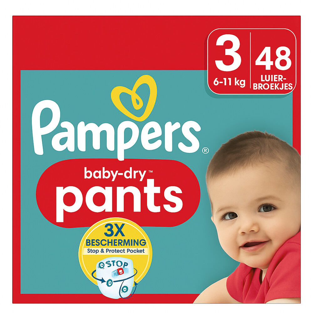 Pampers 2x  Baby Dry Luierbroekjes Maat 3 (6-11 kg) 48 stuks