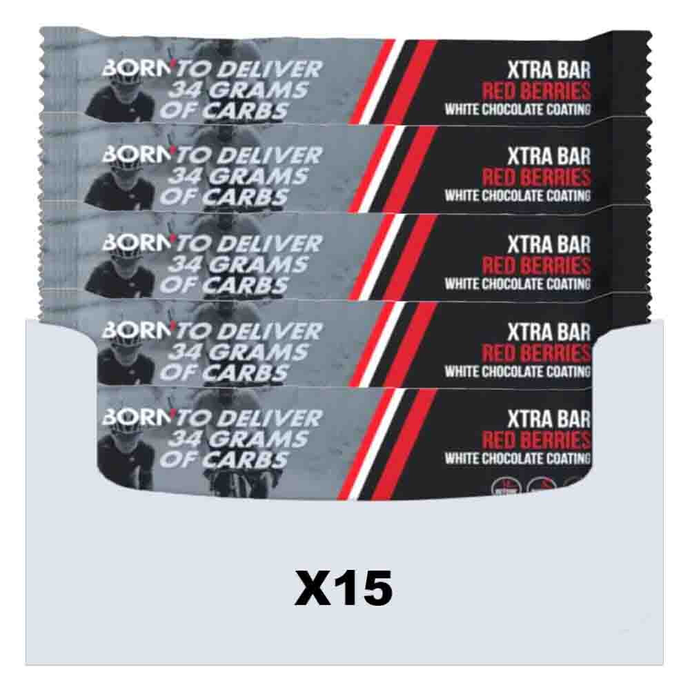 15x Born Xtra Reep Red Berries White Chocolate Coating 50 gr