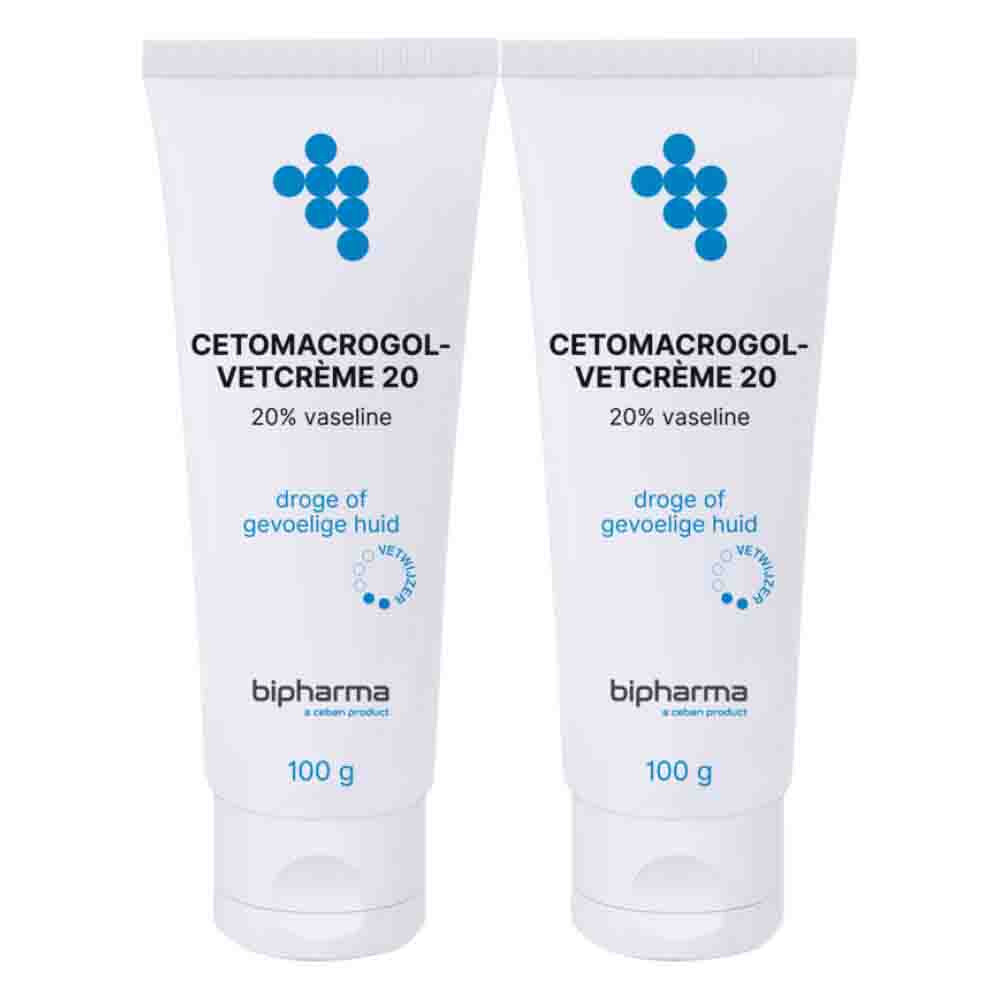 2x Bipharma Cetomacrogol-vetcreme 20% Tube Los 100 gr