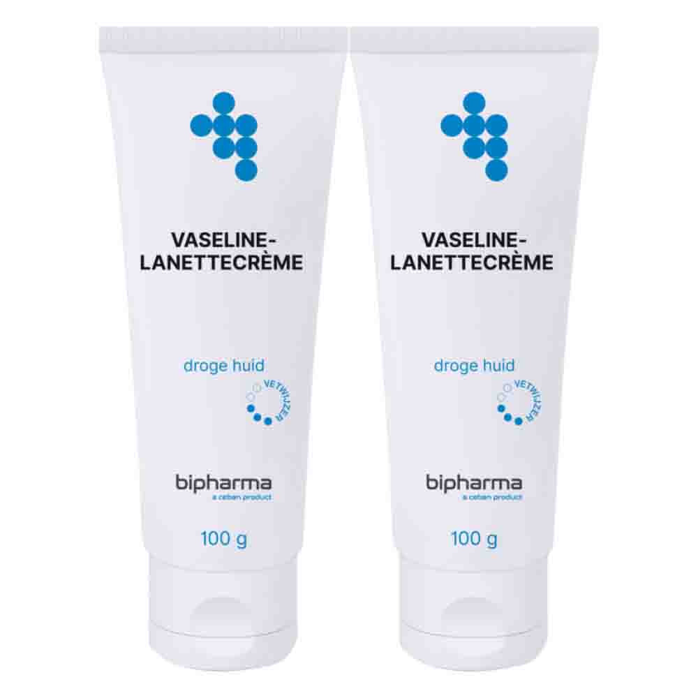 2x Bipharma Vaseline Lanettecrème Tube Los 100 gr
