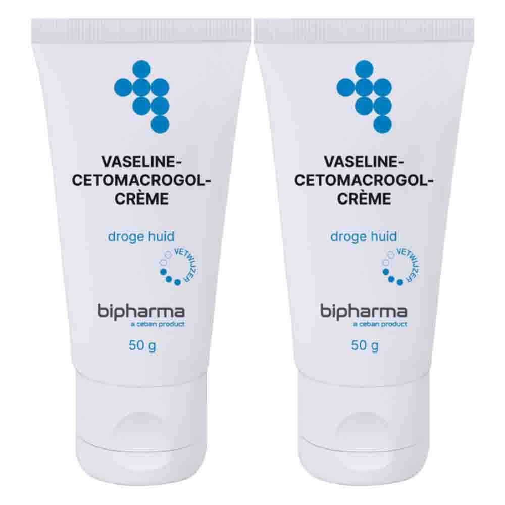2x Bipharma Vaseline Cetomacrogolcrème 50 gr