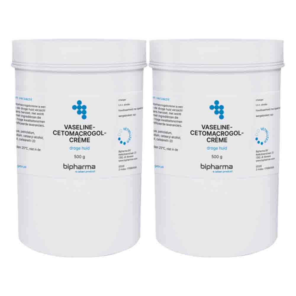 2x Bipharma Vaseline Cetomacrogolcrème 500 gr