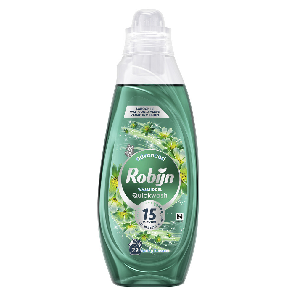 2+3 gratis: Robijn Advanced Quickwash Vloeibaar Wasmiddel Spring Blossom 22 Wasbeurten 837 ml