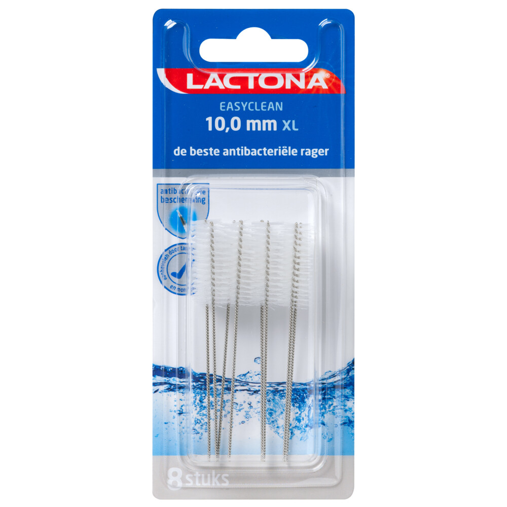Lactona Ragers Easyclean XL Grijs Cilindrisch 10.0 mm 8 stuks