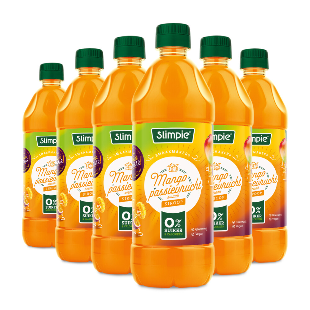 Slimpie Siroop Mango Passievrucht 6 x 650 ml