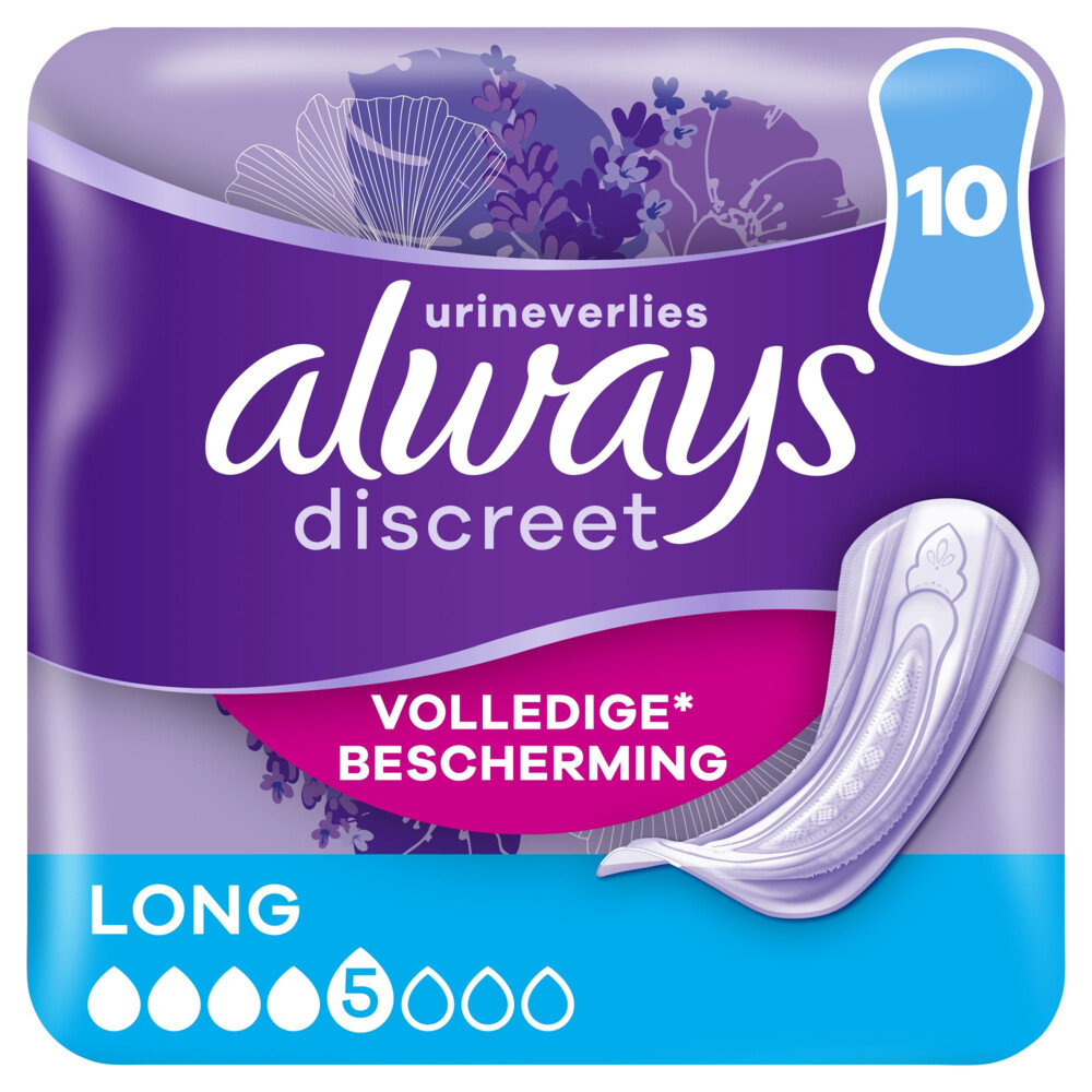 4x Always Discreet Incontinentie verband Long 10 stuks