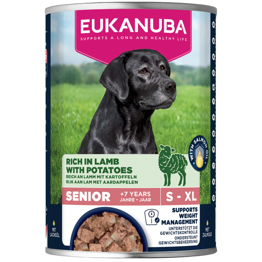 6x Eukanuba Life Care Dog Hondenvoer Nat Senior Lamb&Potatoes 400 gr