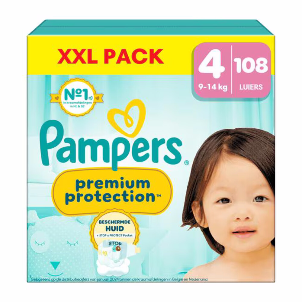 Pampers Premium Protection Luiers Maat 4 (9-14 kg) 108 stuks